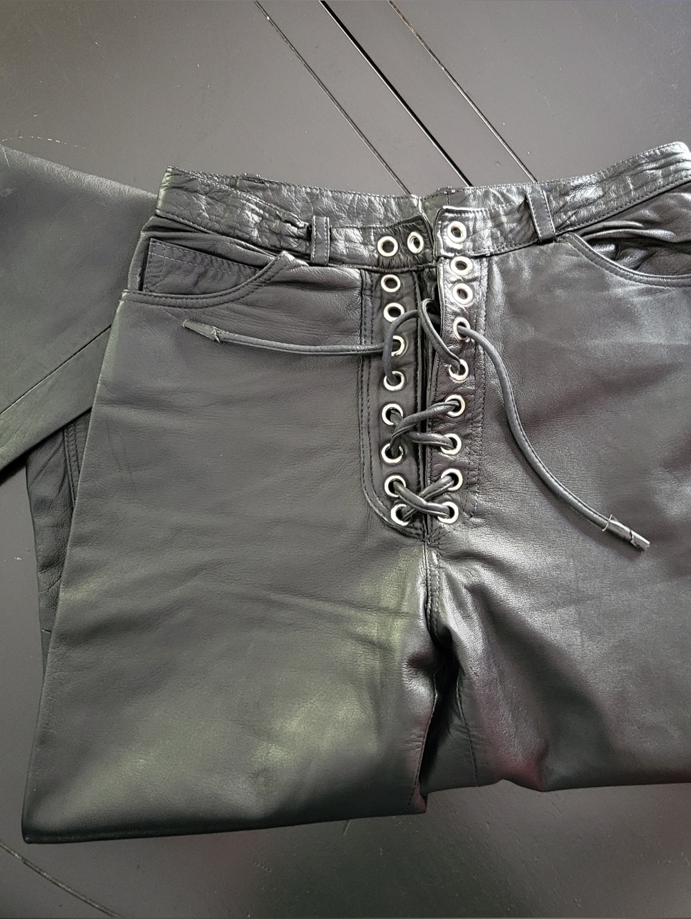 Custom Black Leather Pants